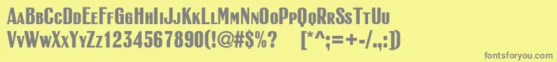 Шрифт RubricasmallcapscBold – серые шрифты на жёлтом фоне