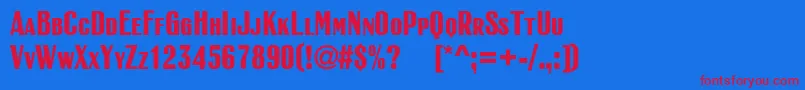 RubricasmallcapscBold Font – Red Fonts on Blue Background