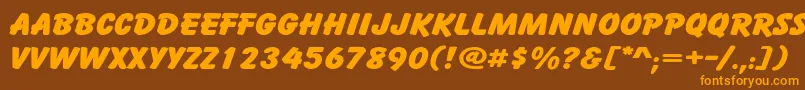 CartoonWide Font – Orange Fonts on Brown Background