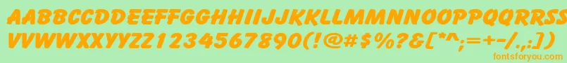 CartoonWide Font – Orange Fonts on Green Background