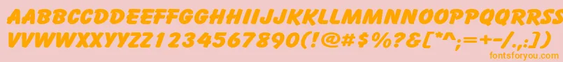 CartoonWide Font – Orange Fonts on Pink Background