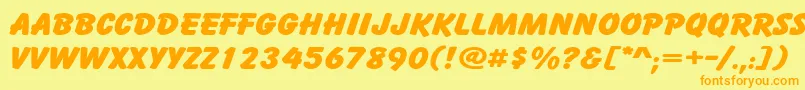 CartoonWide Font – Orange Fonts on Yellow Background