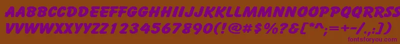 CartoonWide Font – Purple Fonts on Brown Background