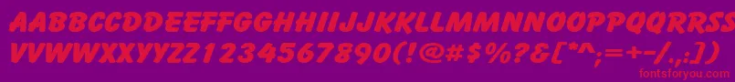 CartoonWide Font – Red Fonts on Purple Background