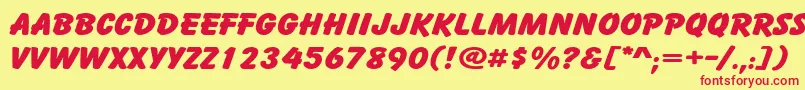 CartoonWide Font – Red Fonts on Yellow Background