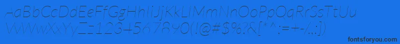 LatoHairlineitalic Font – Black Fonts on Blue Background