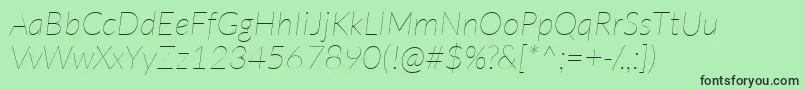 LatoHairlineitalic Font – Black Fonts on Green Background