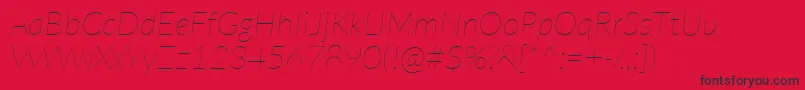 LatoHairlineitalic-Schriftart – Schwarze Schriften auf rotem Hintergrund
