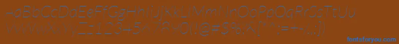 More about LatoHairlineitalic Font LatoHairlineitalic Font – Blue Fonts on Brown Background
