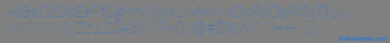 LatoHairlineitalic Font – Blue Fonts on Gray Background