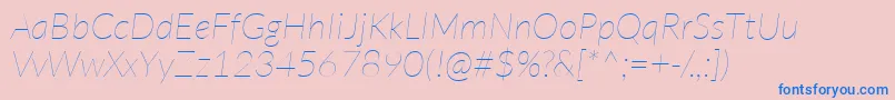 LatoHairlineitalic Font – Blue Fonts on Pink Background