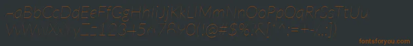 LatoHairlineitalic Font – Brown Fonts on Black Background