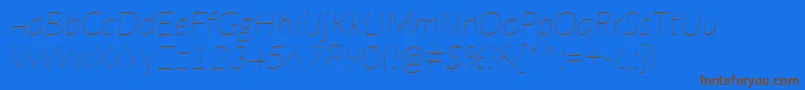 LatoHairlineitalic Font – Brown Fonts on Blue Background