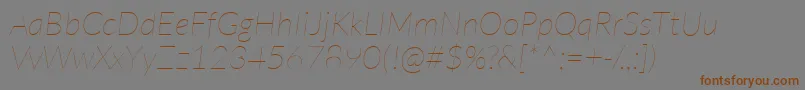 Czcionka LatoHairlineitalic – brązowe czcionki na szarym tle