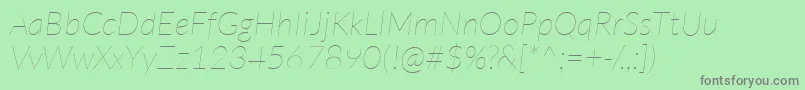 LatoHairlineitalic Font – Gray Fonts on Green Background