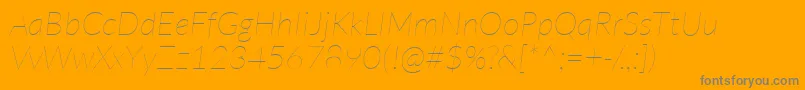 More about LatoHairlineitalic Font LatoHairlineitalic Font – Gray Fonts on Orange Background