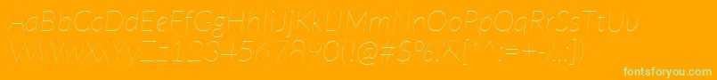 LatoHairlineitalic Font – Green Fonts on Orange Background