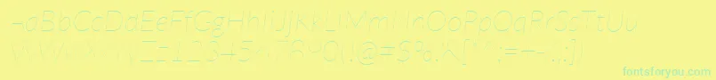 LatoHairlineitalic Font – Green Fonts on Yellow Background