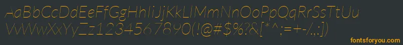Czcionka LatoHairlineitalic – pomarańczowe czcionki na czarnym tle