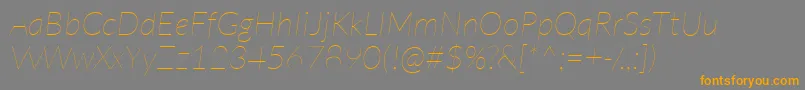 LatoHairlineitalic Font – Orange Fonts on Gray Background