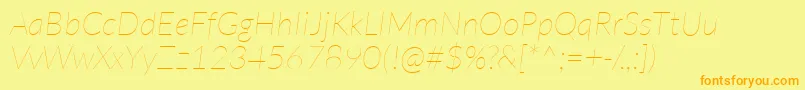 LatoHairlineitalic Font – Orange Fonts on Yellow Background