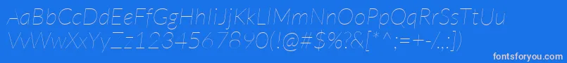LatoHairlineitalic Font – Pink Fonts on Blue Background