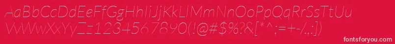 LatoHairlineitalic Font – Pink Fonts on Red Background