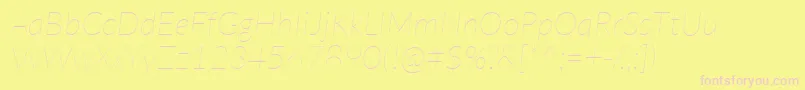 LatoHairlineitalic Font – Pink Fonts on Yellow Background