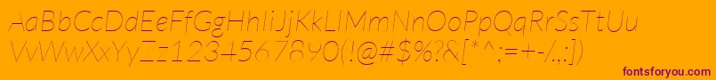 More about LatoHairlineitalic Font LatoHairlineitalic Font – Purple Fonts on Orange Background