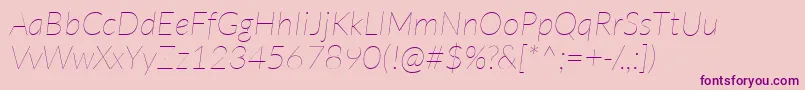 Saiba mais sobre a fonte LatoHairlineitalic Fonte LatoHairlineitalic – fontes roxas em um fundo rosa