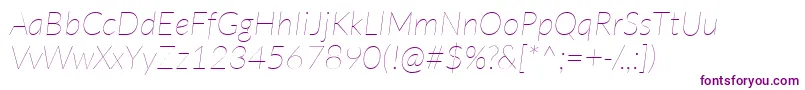 LatoHairlineitalic Font – Purple Fonts on White Background