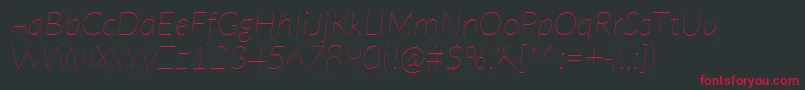 LatoHairlineitalic Font – Red Fonts on Black Background