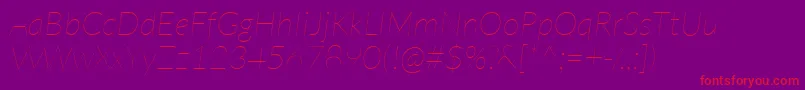 LatoHairlineitalic Font – Red Fonts on Purple Background