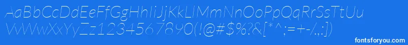 LatoHairlineitalic Font – White Fonts on Blue Background