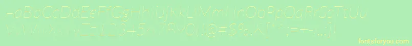 LatoHairlineitalic Font – Yellow Fonts on Green Background