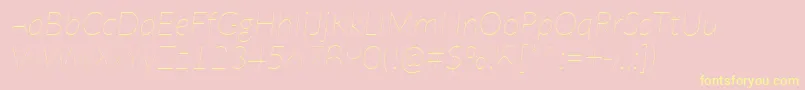 フォントLatoHairlineitalic – 黄色のフォント、ピンクの背景