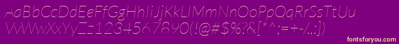 Weitere Informationen zur LatoHairlineitalic-Schriftart LatoHairlineitalic-Schriftart – Gelbe Schriften auf violettem Hintergrund