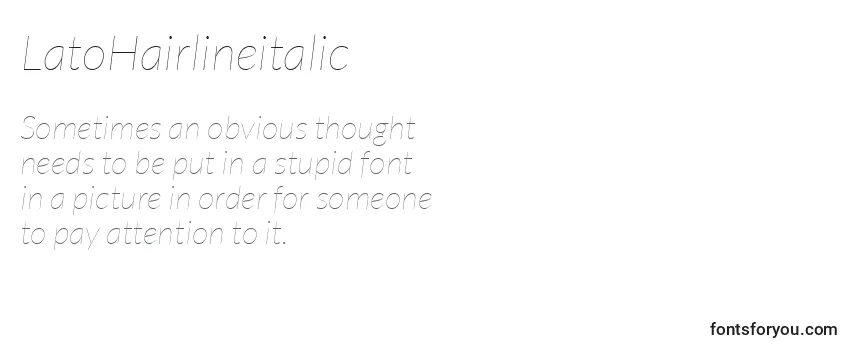 LatoHairlineitalic Font