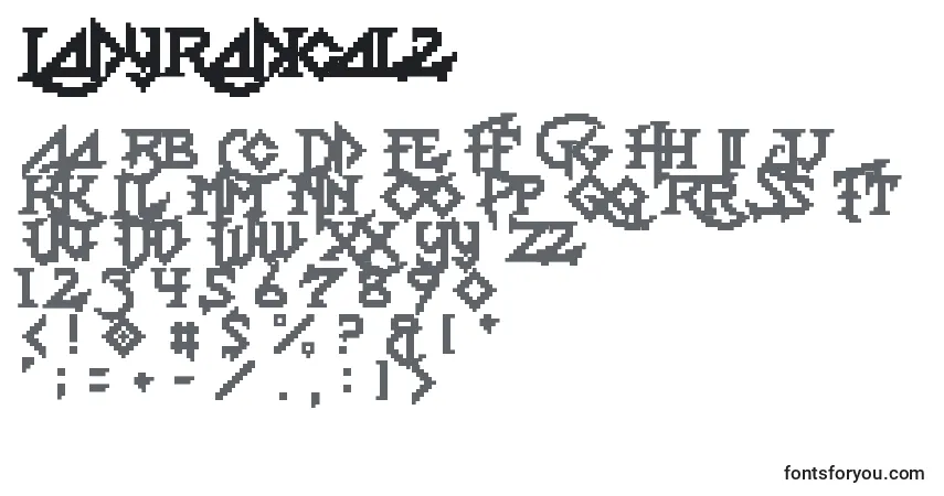 A fonte LadyRadical2 – alfabeto, números, caracteres especiais