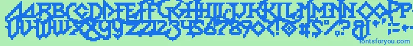 LadyRadical2 Font – Blue Fonts on Green Background