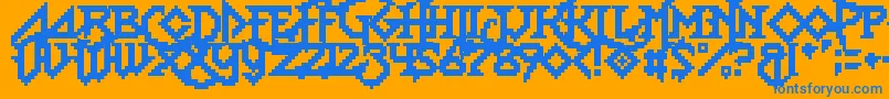LadyRadical2 Font – Blue Fonts on Orange Background