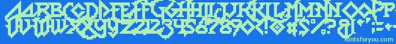 LadyRadical2 Font – Green Fonts on Blue Background