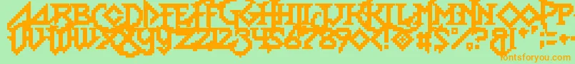 LadyRadical2 Font – Orange Fonts on Green Background