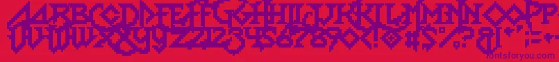 フォントLadyRadical2 – 赤い背景に紫のフォント