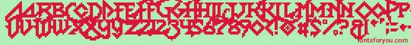 フォントLadyRadical2 – 赤い文字の緑の背景