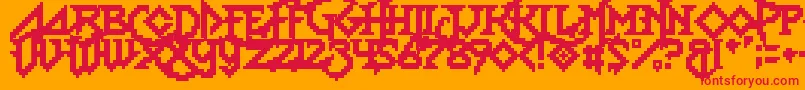 フォントLadyRadical2 – オレンジの背景に赤い文字