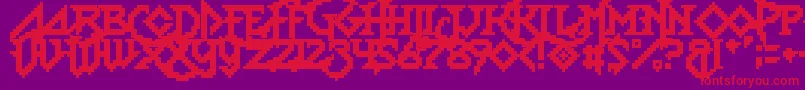 LadyRadical2-fontti – punaiset fontit violetilla taustalla