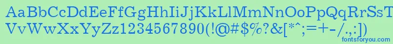JournalCyrillic Font – Blue Fonts on Green Background