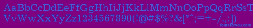 JournalCyrillic Font – Blue Fonts on Purple Background