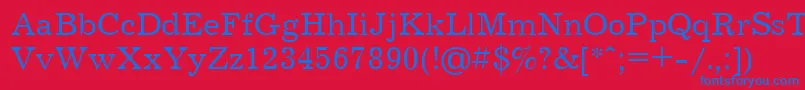 フォントJournalCyrillic – 赤い背景に青い文字